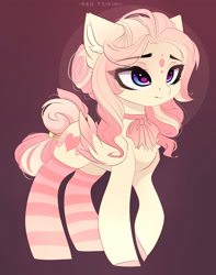 Size: 1600x2032 | Tagged: safe, artist:red_tsukini, imported from derpibooru, oc, oc only, oc:butterfly kisses, pegasus, pony, clothes, cute, female, hair bun, mare, neck bow, pegasus oc, pretty, socks, solo, tail, tail bun