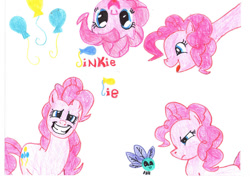 Size: 900x637 | Tagged: safe, artist:superkataang1, imported from derpibooru, pinkie pie, earth pony, pony, female, mare, simple background, traditional art, white background