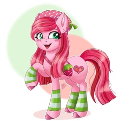 Size: 1118x1138 | Tagged: safe, artist:galaxy swirl, imported from derpibooru, earth pony, pony, ponified, solo, strawberry shortcake (character)