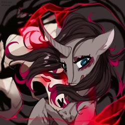 Size: 2048x2048 | Tagged: safe, artist:stercore_murum, imported from derpibooru, fhtng th§ ¿nsp§kbl, classical unicorn, demon, unicorn, them's fightin' herds, cloven hooves, community related, duo, female, horn, oleander (tfh), unshorn fetlocks