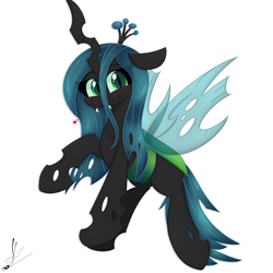 Size: 3000x3000 | Tagged: safe, artist:daftramms, imported from derpibooru, queen chrysalis, alicorn, pony, cute, cutealis, fanart, g4, simple background, solo, white background