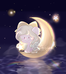 Size: 1543x1724 | Tagged: safe, artist:corpse, imported from derpibooru, oc, oc only, pegasus, dark background, dreamworks, moon, moonlight, pegasus oc, sky, smiling, stars, straw, tangible heavenly object, yellow mane