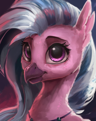 Size: 3800x4800 | Tagged: safe, artist:cadillac-dynamite, artist:ryanmandraws, imported from derpibooru, silverstream, hippogriff, equestria at war mod, bust, collaboration, female, portrait, solo