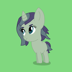 Size: 1000x1000 | Tagged: safe, imported from derpibooru, oc, oc only, oc:jessica mccolt, pony, unicorn, cute, digital art, eyebrows, female, filly, foal, green background, magical gay spawn, mccolt family, offspring, parent:dandy grandeur, parent:turner mccolt, simple background, solo