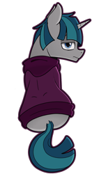 Size: 1132x1992 | Tagged: safe, artist:sefastpone, imported from derpibooru, stygian, pony, unicorn, clothes, digital art, hoodie, looking back, male, simple background, stallion, transparent background