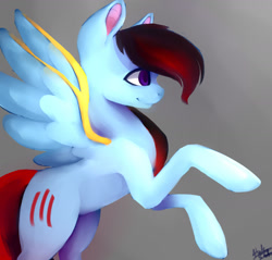 Size: 1656x1584 | Tagged: safe, artist:minckies, imported from derpibooru, oc, oc only, pegasus, pony, male, pegasus oc, rearing, signature, solo, stallion, wings