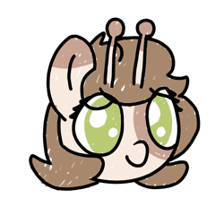 Size: 1000x1000 | Tagged: safe, artist:theunidentifiedchangeling, imported from derpibooru, oc, oc only, oc:cotton rancher, original species, snail, snail pony, bust, portrait, simple background, smiling, solo, transparent background