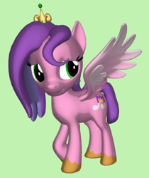 Size: 408x485 | Tagged: safe, imported from derpibooru, pipp petals, pegasus, pony, pony creator, 3d, g4, g5, g5 to g4, generation leap, green background, ponylumen, simple background, solo, spread wings, wings