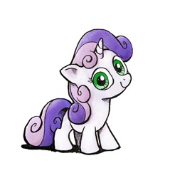 Size: 979x1024 | Tagged: safe, artist:mellodillo, imported from derpibooru, sweetie belle, pony, unicorn, cute, diasweetes, female, filly, foal, looking at you, simple background, smiling, smiling at you, solo, white background