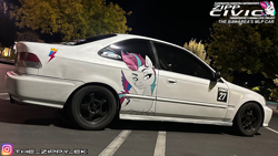 Size: 3840x2160 | Tagged: safe, artist:the_zippy_ek, imported from derpibooru, zipp storm, pegasus, pony, car, g5, honda, honda civic, instagram, irl, photo, zipp civic