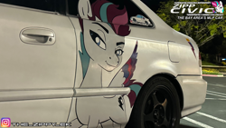 Size: 3840x2160 | Tagged: safe, artist:the_zippy_ek, imported from derpibooru, zipp storm, pegasus, pony, car, g5, honda, honda civic, instagram, irl, photo, zipp civic