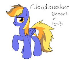 Size: 880x791 | Tagged: safe, artist:solixy406, imported from derpibooru, oc, oc only, oc:cloudbreaker, pegasus, pony, alternate universe, element of loyalty, simple background, solo, white background