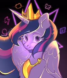 Size: 1650x1906 | Tagged: safe, artist:toast091019, imported from derpibooru, twilight sparkle, alicorn, pony, the last problem, crown, jewelry, looking at you, older, older twilight, peytral, princess twilight 2.0, regalia, solo, twilight sparkle (alicorn), wavy mane