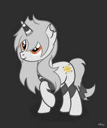 Size: 2533x3015 | Tagged: safe, artist:raku inkyetta, imported from derpibooru, oc, oc only, oc:rony bistear, monster pony, unicorn, fanfic:equestria federation, cute, red eyes