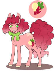 Size: 3024x4032 | Tagged: safe, artist:astrodrveams, imported from derpibooru, oc, oc only, oc:strawberry shortcake pie, earth pony, pony, body freckles, bow, freckles, male, offspring, parent:cheese sandwich, parent:pinkie pie, parents:cheesepie, simple background, solo, stallion, transparent background