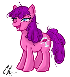 Size: 346x377 | Tagged: safe, artist:candy-janney, imported from derpibooru, oc, oc only, earth pony, pony, 2011, artifact, doodle, drunk, female, mare, messy mane, signature, simple background, solo, white background