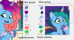 Size: 1211x663 | Tagged: safe, edit, edited screencap, imported from derpibooru, screencap, pony, unicorn, spoiler:g5, spoiler:my little pony: tell your tale, spoiler:tyts01e50, spoiler:tyts01e58, alternate hair color, comparison, g5, misty brightdawn, my little pony: tell your tale, opaline alone, sparkle school, youtube shorts