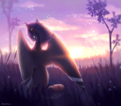 Size: 3000x2623 | Tagged: safe, artist:prettyshinegp, imported from derpibooru, oc, oc only, pegasus, pony, pegasus oc, solo, stars, tree, twilight (astronomy), wings