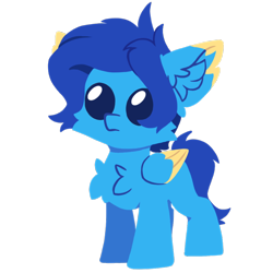 Size: 1000x1000 | Tagged: safe, artist:dorkmark, derpibooru exclusive, imported from derpibooru, oc, oc only, oc:helmie, pegasus, pony, chest fluff, chibi, colored eartips, colored wings, ear fluff, simple background, smol, solo, transparent background, two toned wings, wings