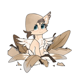 Size: 2048x2048 | Tagged: safe, artist:dorkmark, imported from derpibooru, oc, oc only, oc:dima, pegasus, pony, chest fluff, ear fluff, egg, feather, nest, simple background, solo, stick, transparent background