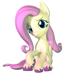 Size: 1280x1410 | Tagged: safe, artist:caelanthedisneyfan, imported from derpibooru, fluttershy, pegasus, pony, 3d, simple background, sitting, smiling, solo, source filmmaker, transparent background, unshorn fetlocks