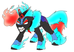 Size: 4299x3035 | Tagged: safe, artist:brainiac, imported from derpibooru, oc, oc:heccin pepperino, kirin, nirik, angry, cloven hooves, female, kirin oc, mare, simple background, solo, transparent background