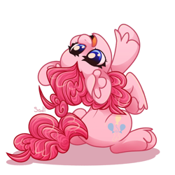 Size: 2000x2000 | Tagged: safe, artist:sadi, imported from derpibooru, pinkie pie, earth pony, pony, simple background, solo, white background