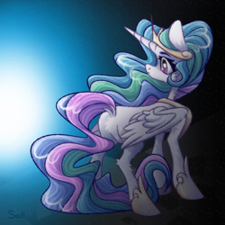 Size: 1500x1500 | Tagged: safe, artist:sadi, imported from derpibooru, princess celestia, pony, unicorn, solo