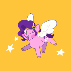 Size: 1800x1800 | Tagged: safe, artist:umbrellascribbles, imported from derpibooru, pipp petals, pegasus, pony, doodle, g5, simple background, solo, yellow background