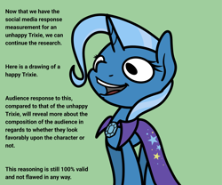 Size: 2048x1704 | Tagged: safe, artist:ewoudcponies, imported from derpibooru, trixie, pony, unicorn, female, green background, happy, simple background, solo