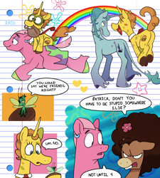 Size: 810x900 | Tagged: safe, artist:umbrellascribbles, imported from derpibooru, breezie, pegasus, pony, unicorn, butt, i had an accident, patrick star, plankton, plot, ponified, pronking, sandy cheeks, spongebob squarepants, spongebob squarepants (character), squidward tentacles, unshorn fetlocks