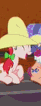 Size: 41x106 | Tagged: safe, imported from derpibooru, screencap, earth pony, pony, appleoosa's most wanted, season 5, appleloosa resident, background character, background pony, clothes, female, hat, laughing, mare, picture for breezies, strawberry bonnet