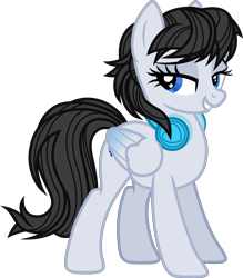 Size: 4249x4848 | Tagged: safe, artist:deyrasd, imported from derpibooru, oc, oc only, pegasus, pony, female, folded wings, headphones, looking at you, mare, simple background, solo, transparent background, wings