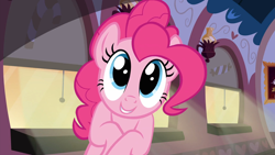 Size: 1920x1080 | Tagged: safe, imported from derpibooru, screencap, pinkie pie, earth pony, pony, mmmystery on the friendship express, season 2, 1080p, cute, diapinkes, female, happy, looking at you, mare, smiling, solo