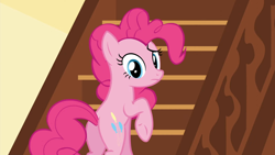 Size: 1920x1080 | Tagged: safe, imported from derpibooru, screencap, pinkie pie, earth pony, pony, season 5, the one where pinkie pie knows, 1080p, balloonbutt, butt, female, looking at you, mare, plot, solo, sugarcube corner