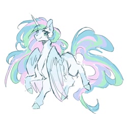 Size: 1024x1024 | Tagged: safe, artist:flaming-trash-can, imported from derpibooru, princess celestia, alicorn, pony, solo