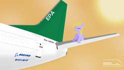 Size: 6418x3611 | Tagged: safe, artist:ponyrailartist, imported from derpibooru, derpy hooves, pegasus, pony, background pony, boeing, boeing 737, eyes closed, plane