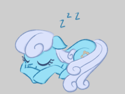 Size: 2520x1890 | Tagged: safe, artist:kaf_pone, imported from derpibooru, linky, shoeshine, earth pony, pony, cute, eyes closed, female, gray background, mare, onomatopoeia, simple background, sleeping, solo, sound effects, zzz
