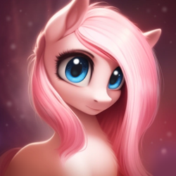 Size: 512x512 | Tagged: safe, imported from derpibooru, pinkie pie, earth pony, pony, ai assisted, ai content, ai generated, big eyes, blue eyes, cute, ear fluff, fluffy, generator:purplesmart.ai, generator:stable diffusion, pink hair, pinkamena diane pie, prompter:saltyvity, simple background, solo, sparkles