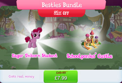 Size: 1267x856 | Tagged: safe, idw, imported from derpibooru, pony, unicorn, bundle, bush, colt, costs real money, english, foal, gameloft, horn, idw showified, male, mobile game, my little pony: magic princess, numbers, official, sale, slide, solo, text, unnamed character, unnamed pony