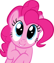 Size: 5000x5794 | Tagged: safe, artist:sapoltop, imported from derpibooru, pinkie pie, earth pony, pony, mmmystery on the friendship express, cute, daaaaaaaaaaaw, diapinkes, female, g4, happy, looking at you, mare, simple background, smiling, solo, transparent background, vector