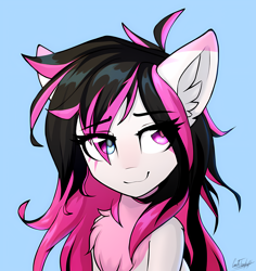 Size: 2712x2876 | Tagged: safe, artist:cmdrtempest, imported from derpibooru, oc, oc only, oc:lunylin, pegasus, pony, chest fluff, cute, ear fluff, fluffy, simple background, smiling, solo