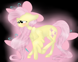 Size: 2500x2000 | Tagged: safe, artist:mynameislele, imported from derpibooru, fluttershy, pegasus, pony, cutie mark background, floppy ears, solo, wings, wings down