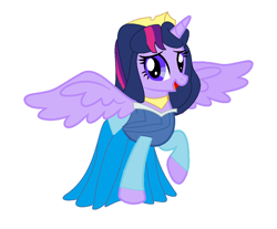 Size: 1133x937 | Tagged: safe, artist:brightstar40k, imported from derpibooru, twilight sparkle, alicorn, blue dress, g4, simple background, solo, twilight sparkle (alicorn), white background