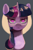 Size: 931x1396 | Tagged: safe, artist:cadillac-dynamite, imported from derpibooru, twilight sparkle, pony, unicorn, bust, female, gray background, mare, nimbus, portrait, simple background, solo, unicorn twilight