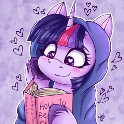 Size: 1280x1280 | Tagged: safe, artist:galaxy swirl, imported from derpibooru, twilight sparkle, alicorn, pony, book, cute, eyebrows, eyebrows visible through hair, heart, heart eyes, solo, twiabetes, twilight sparkle (alicorn), wingding eyes