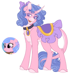 Size: 1000x1000 | Tagged: safe, artist:kazmuun, imported from derpibooru, royal ribbon, pony, unicorn, bow, chest fluff, collar, concave belly, countershading, curved horn, female, gradient horn, hair bow, horn, leg fluff, leonine tail, mare, neck fluff, pale belly, simple background, solo, tail, transparent background, unshorn fetlocks