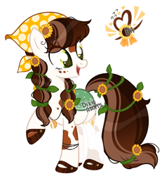 Size: 2000x2163 | Tagged: safe, artist:dixieadopts, imported from derpibooru, oc, oc only, oc:sunflower meadows, earth pony, pony, braid, female, mare, simple background, solo, transparent background