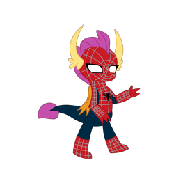 Size: 2100x2100 | Tagged: safe, artist:chanyhuman, imported from derpibooru, smolder, dragon, clothes, cosplay, costume, dragoness, female, marvel, marvel cinematic universe, marvel comics, simple background, solo, spider-man, transparent background