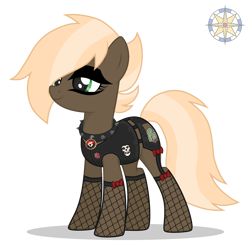 Size: 3000x3000 | Tagged: safe, artist:r4hucksake, imported from derpibooru, oc, oc only, oc:brassy needles, earth pony, pony, base, base used, choker, female, fishnets, mare, simple background, solo, spiked choker, transparent background
